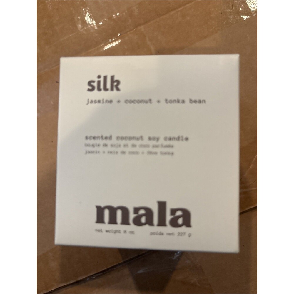 Mala Silk Scented Coconut Soy Candle NIB, 8 oz